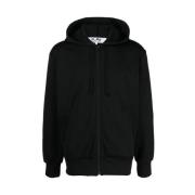 Comme des Garçons Play Svart Fleece Huvtröja Black, Herr