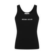 Moschino Svart/Vit Ribbad Logotopp Black, Herr