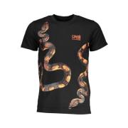 Cavalli Class Svart Bomull Tryckt Logotyp T-shirt Black, Herr