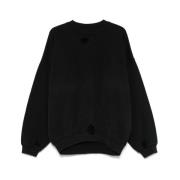 Cole Buxton Svart Crew Neck Sweatshirt Drop Shoulder Black, Herr