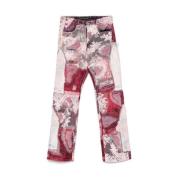 Who Decides War Patchwork Denim Jeans med Blomsterdetaljer Multicolor,...