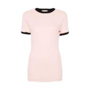 Marni Räfflad Jersey Crew Neck T-shirt Pink, Dam