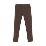 Canali Sepia Brun Bomull Twill Byxor Brown, Herr