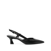 Stuart Weitzman Svart Spänne Slingback Spetsig Tå Klackar Black, Dam