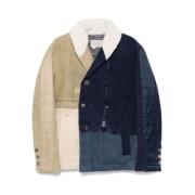 Greg Lauren Denim Patchwork Double-Breasted Outerwear Multicolor, Herr