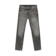 7 For All Mankind Svarta Slim Fit Jeans med Klassiska Fickor Black, He...