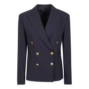 Ralph Lauren Double-Breasted Stretch Blazer Blue, Dam