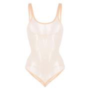 Wolford Genomskinlig Tulle Bodysuit med Meshdetaljer Beige, Dam