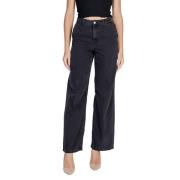 Jacqueline de Yong Svarta Bomulls Jeans & Byxor Black, Dam