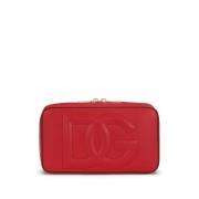 Dolce & Gabbana Röd Quiltad Läder Axelväska Red, Dam