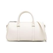 Longchamp Ecru Kalvskinn Axelväska White, Dam