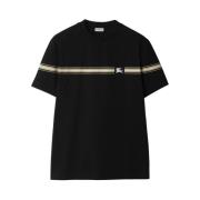 Burberry Svart Jersey T-shirt med Equestrian Knight Black, Herr