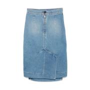 Vivienne Westwood Denimkjol med Orb Logo Broderi Blue, Dam