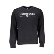 North Sails Svart Bomulls Sweatshirt med Tryckt Logo Black, Herr