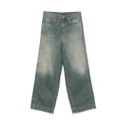 Martine Rose Stonewashed denim jeans med logodetalj Blue, Herr