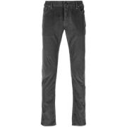 Jacob Cohën Mörkgrå Corduroy Straight Leg Jeans Gray, Herr