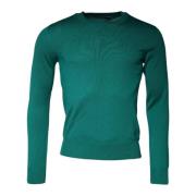 Dolce & Gabbana Grön Ullstickad Crew Neck Tröja Green, Herr