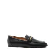 Tod's Svart Läder Stacked Heel Skor Black, Dam