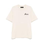 Amiri Beige Bomull Logo Print T-shirt Beige, Herr