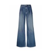 Nili Lotan Klassiska Blå Wide Leg Jeans Blue, Dam