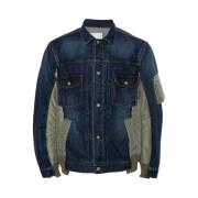 Sacai Patchwork Denim Jacka Blue, Herr