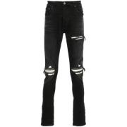 Amiri Svart Ripped Denim Skinny Jeans Black, Herr