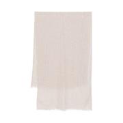 Salvatore Ferragamo Beige Fransad Rektangel Stole Beige, Dam