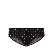 Dolce & Gabbana Silke Polka Dot Underkläder med Skallopkant Black, Dam