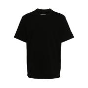 Sacai Svart Bomull Jersey Crew Neck T-shirt Black, Herr