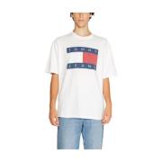 Tommy Jeans Bomull Herr T-shirt Höst/Vinter Kollektion White, Herr