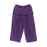 Needles Lila Bomull Denim Dragsko Byxor Purple, Herr