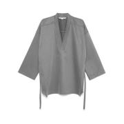 Remain Birger Christensen Twill Weave V-ringad Ytterplagg Gray, Dam