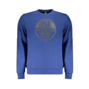 North Sails Blå Bomulls Sweatshirt med Logotyptryck Blue, Herr