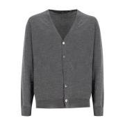 Drumohr Merinoull Knapp Cardigan Gray, Herr