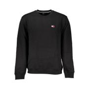 Tommy Hilfiger Svart Bomullsweatshirt med Rund Hals Black, Herr