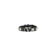 Valentino Garavani Rockstud Läderarmband Black, Herr