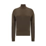 Burberry Räfflad ull turtleneck tröja Green, Dam