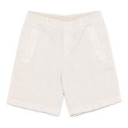 Eleventy Linneshorts med fickor, tillverkad i Italien Beige, Herr