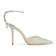 Jimmy Choo Kristallkedja Stilettklack Grå Pumps Gray, Dam