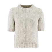 Peserico Paljett Crew Neck Sweater Gray, Dam