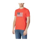 U.s. Polo Assn. Röd Bomull Herr Vår/Sommar T-shirt Red, Herr