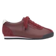 Estro Dam Bourgogne Sneakers tillverkade av Äkta Läder och Velour Red,...