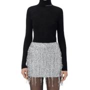 Elisabetta Franchi Svart ull turtleneck tröja Black, Dam