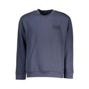 Cavalli Class Elegant Broderad Sweatshirt med Rund Hals Blue, Herr