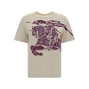 Burberry Bomull T-shirt med Logodetalj Beige, Dam