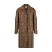 Fendi Klassisk Reversrock med FF Jacquard Brown, Dam