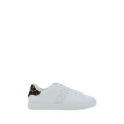 Versace Leopardmönstrade Lädersneakers White, Herr