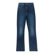 Mother Lyx Ankel Flod Fray Denim Jeans Blue, Dam