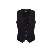 Roberto Cavalli Quiltad Ärmlös Väst Knappstängning Slim Fit Black, Dam