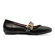 Coccinelle Svarta Beatriz Ballerinaskor med Monogramband Black, Dam